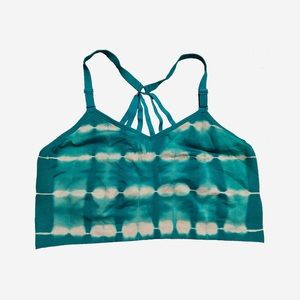 TEAL/WHITE TIE-DYE BRALETTE